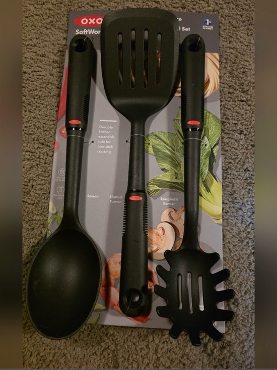 Oxo Other - OXO SoftWorks 3-Piece Nylon Utensil Set  Spoon, Turner, Spaghetti Server Black